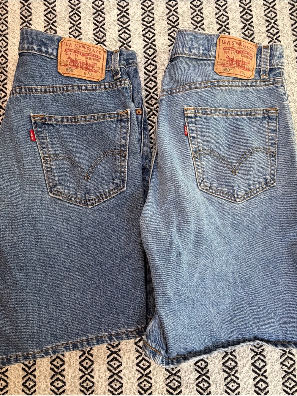 Lot of 2 Vintage Levi's 550 Shorts Mens 33 Blue Denim Skater Grunge Y2K Jorts
